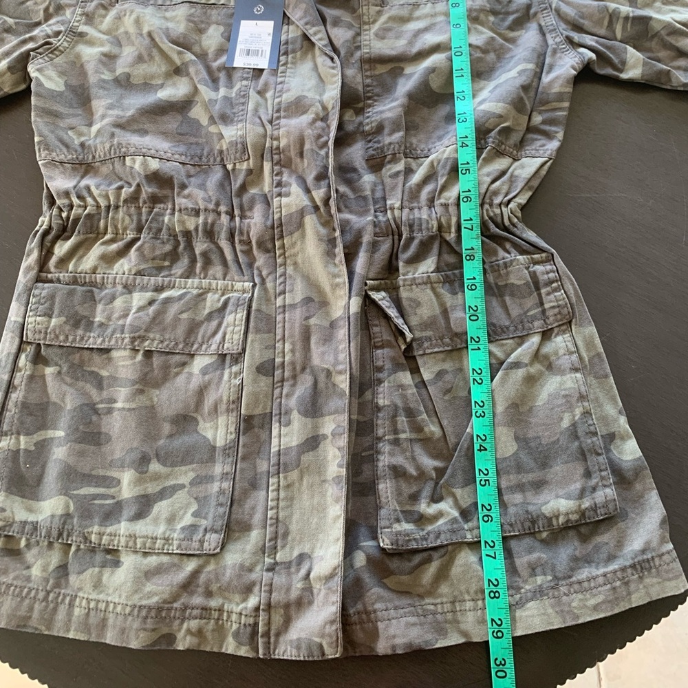 Universal Thread Womens Jacket Hooded Green Camouflage Large 100% Cotton - Picture 7 of 13